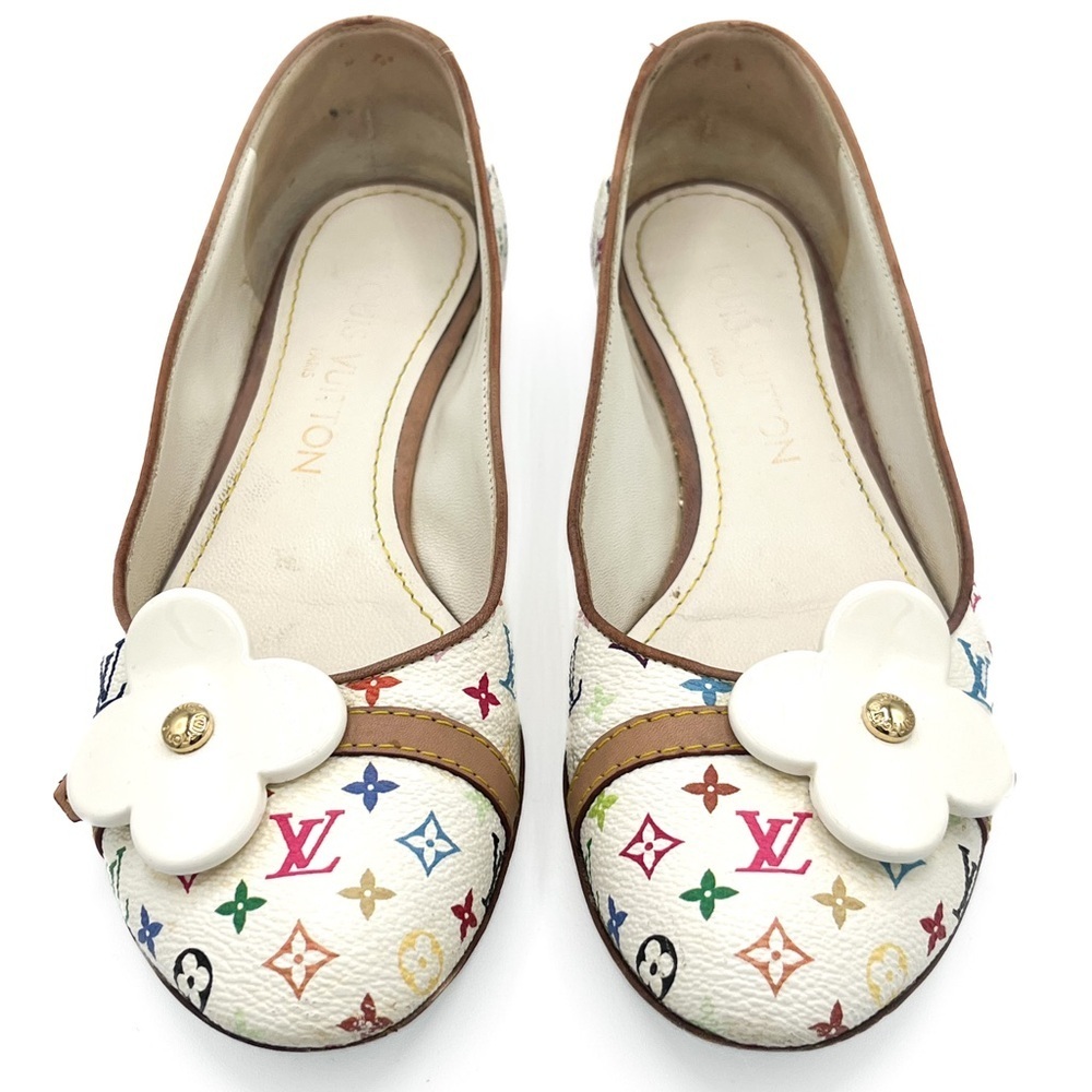 Louis Vuitton 2003 Takashi Murakami Romy Vintage Monogram Flower Ballerina Flats - Picture 2 of 8